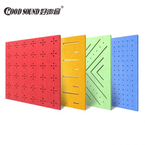 Decorative perforated polyester fiber panel sound absorbing wall panels for office