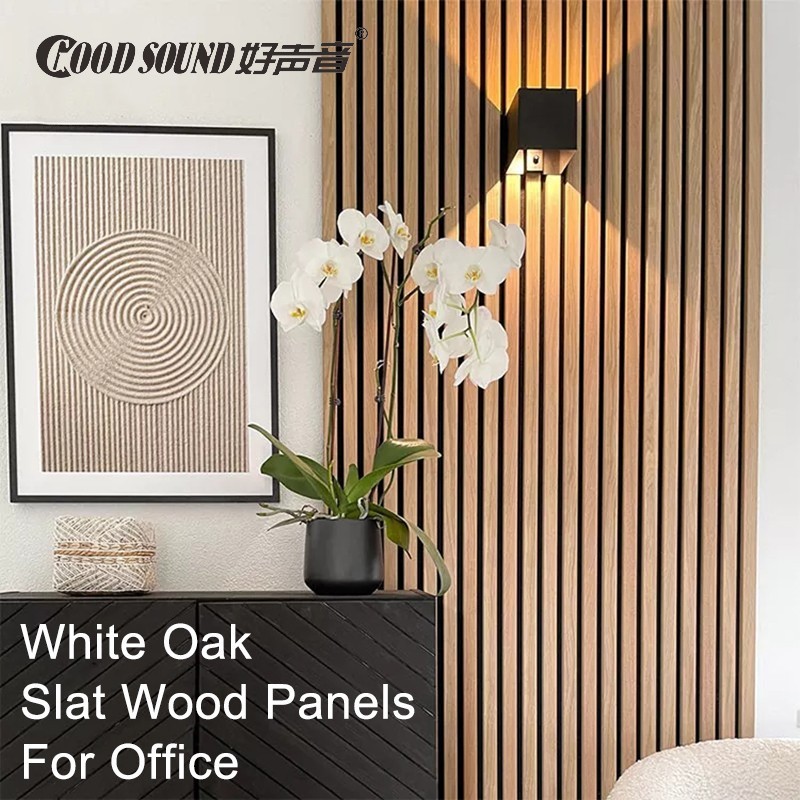 White Oak Slat Wood Panels For Office-1