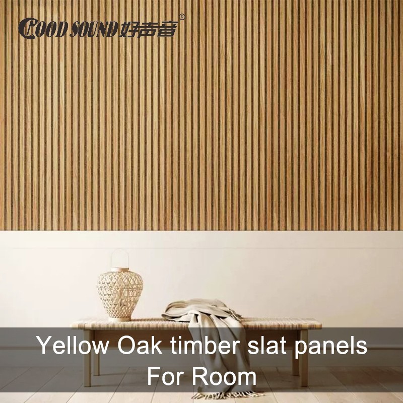 Yellow Oak Timber Slat Panels For Room-1