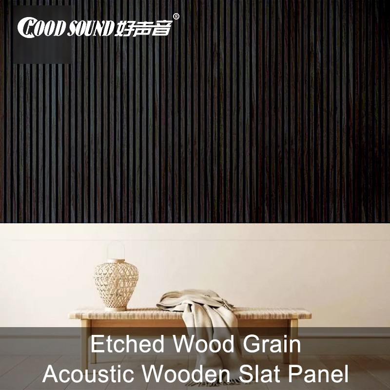 Etched Wood Grain Acoustic Wooden Slat Panel-1