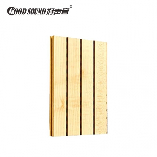 Grooved Wooden Panels For Piano Room