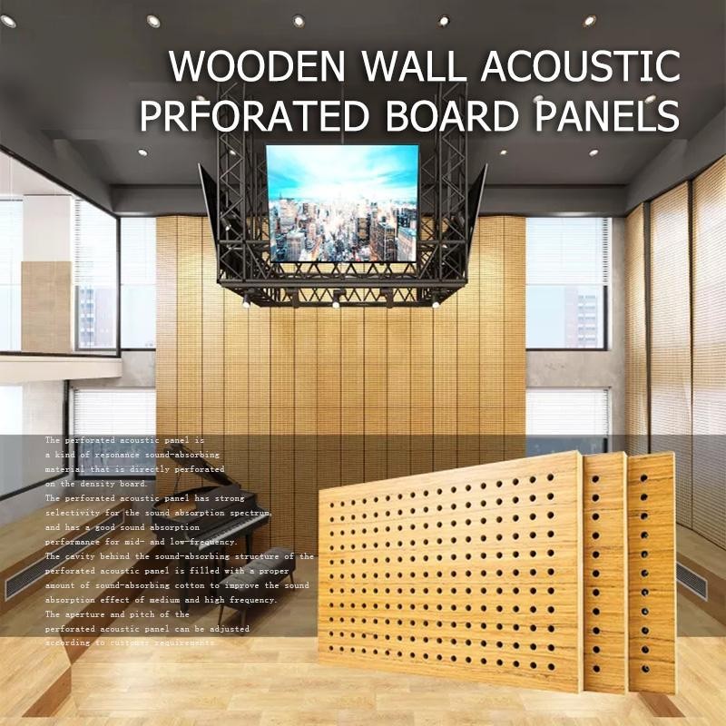 Wooden Wall Acoustic Perforated Board Panels-6