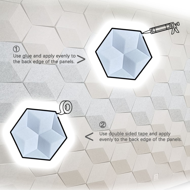 3D Hexagonal PET Acoustic Panel