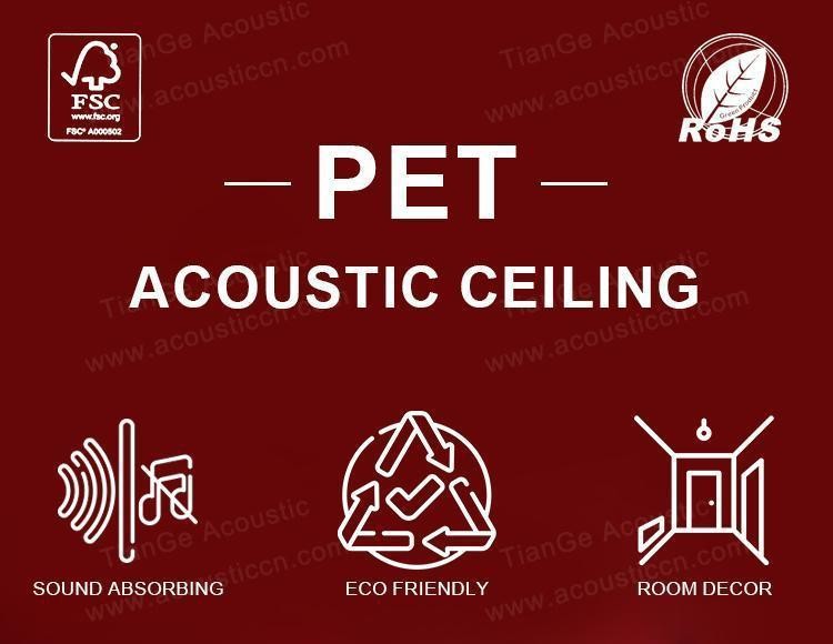 Noise Reduce PET Acoustic Ceiling Panels-1