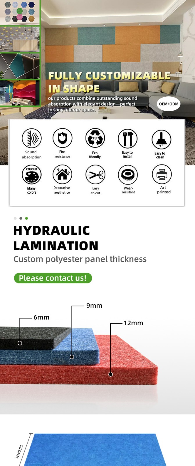 High Density Polyester Acoustic Panels For Wall-3