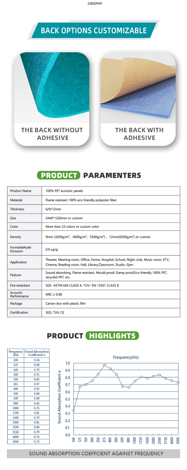 High Density Polyester Acoustic Decorative Wall Panels-4