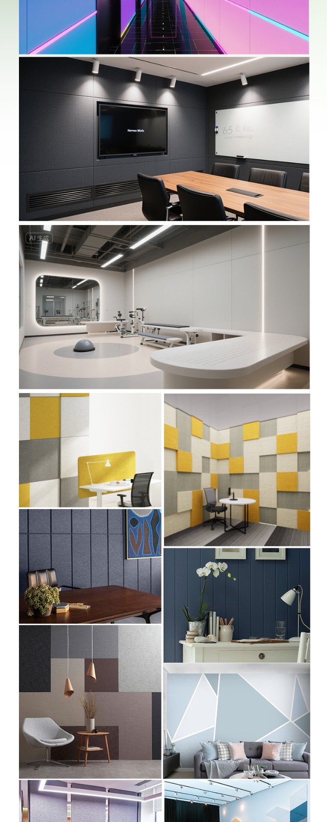 High Density Polyester Acoustic Decorative Wall Panels-5